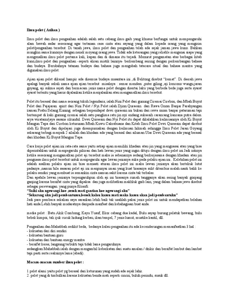 Ilmu Pelet (Asihan) | PDF