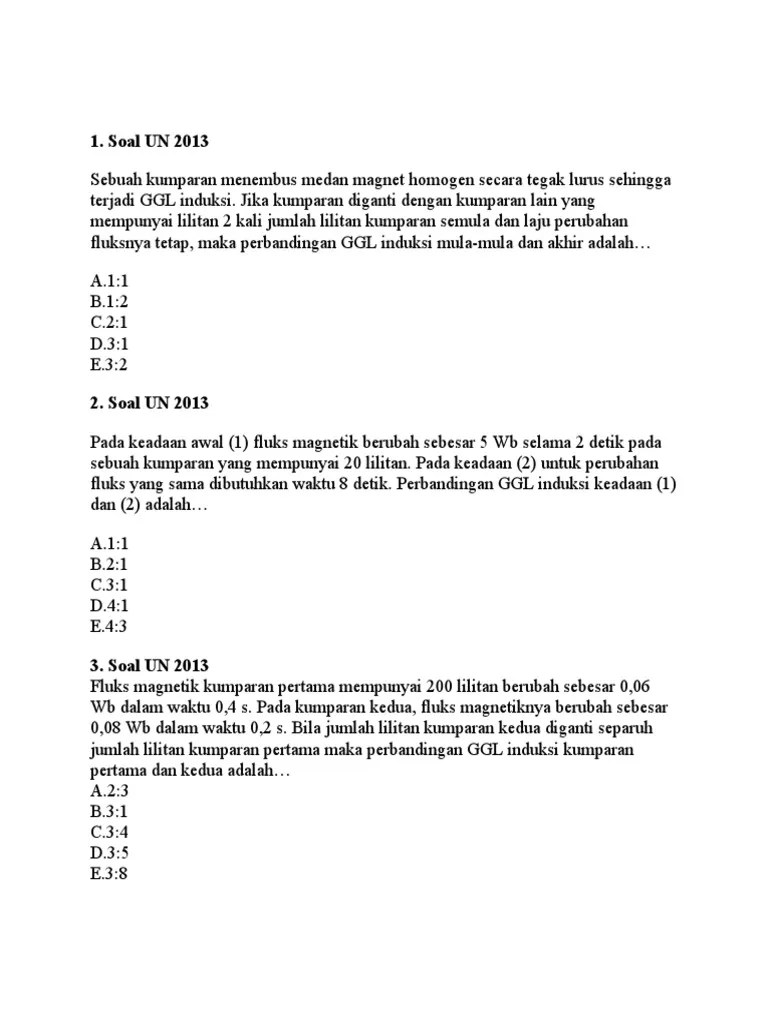 Soal UN Induksi Faraday | PDF