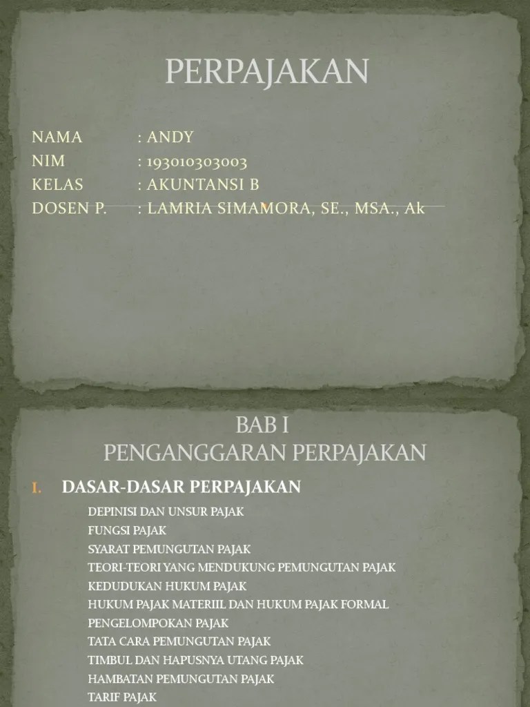 Perpajakan 1 | PDF