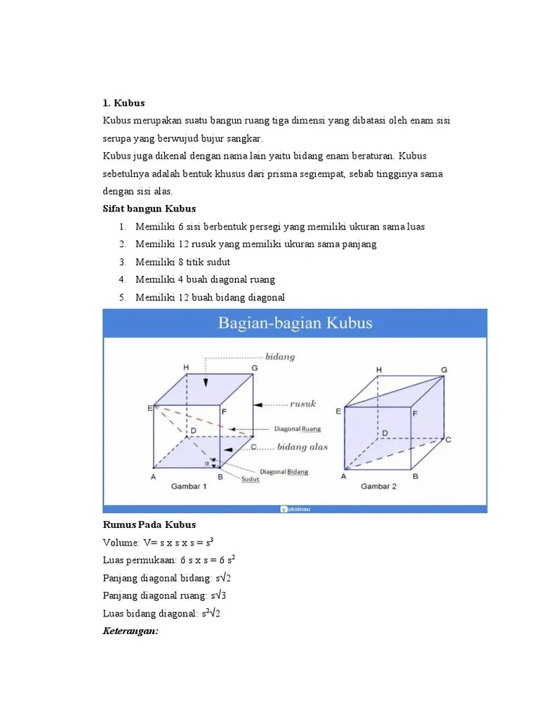 Pengenalan Kubus Balok, Prisma Dan Tabung Serta Sifat2 | PDF