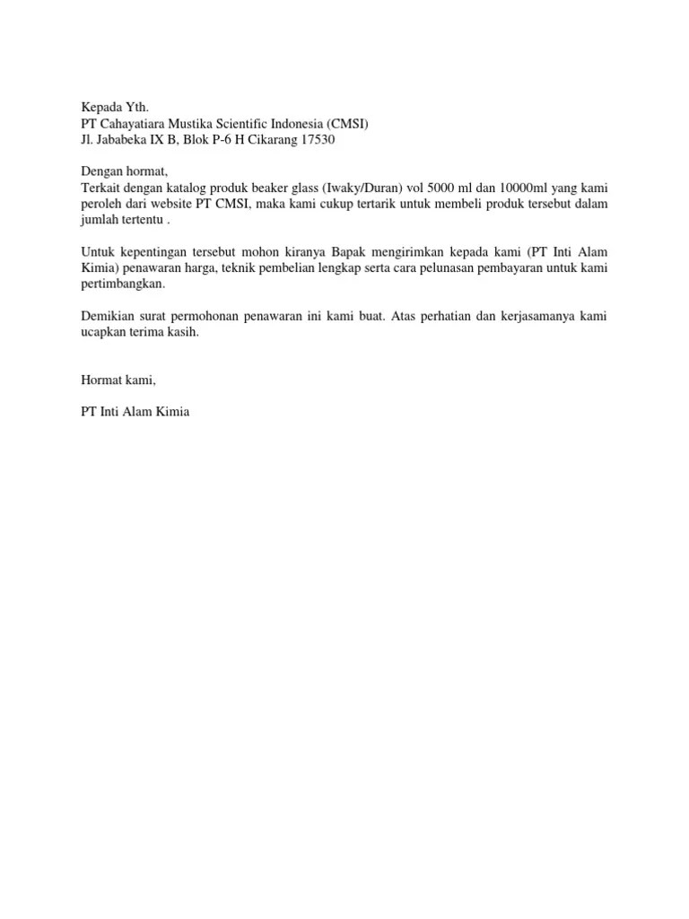 Kepada Yth PT Cmsi | PDF