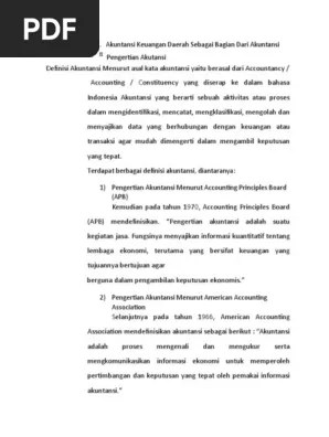 Akuntansi Keuangan Daerah Sebagai Bagian Dari Akuntansi | PDF