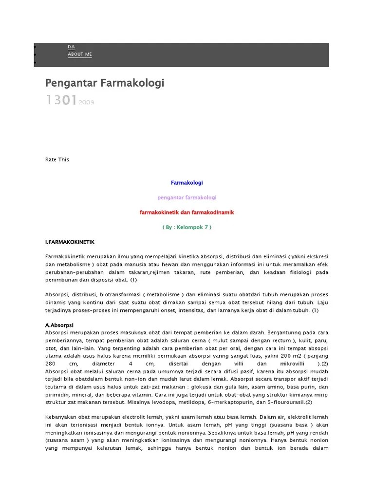 Pengantar Famakologi | PDF