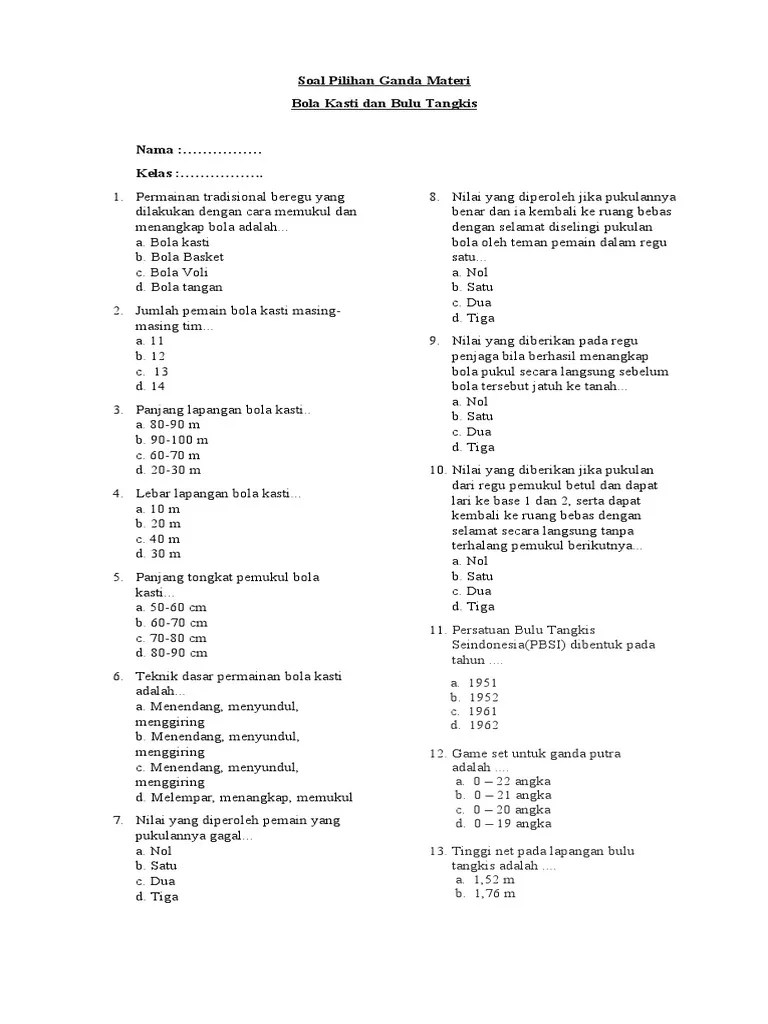 Soal Ulangan Bab 2 Kls 7 | PDF