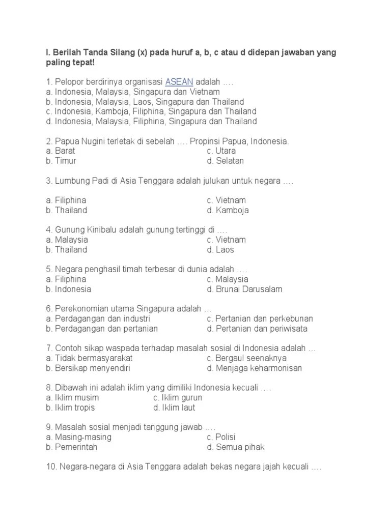 Soal Ips Asean | PDF