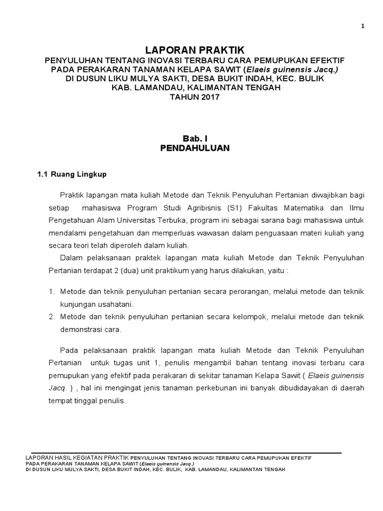 Laporan Praktikum 1 Metode Dan Teknik Penyuluhan Pertanian (LUHT4234) | PDF