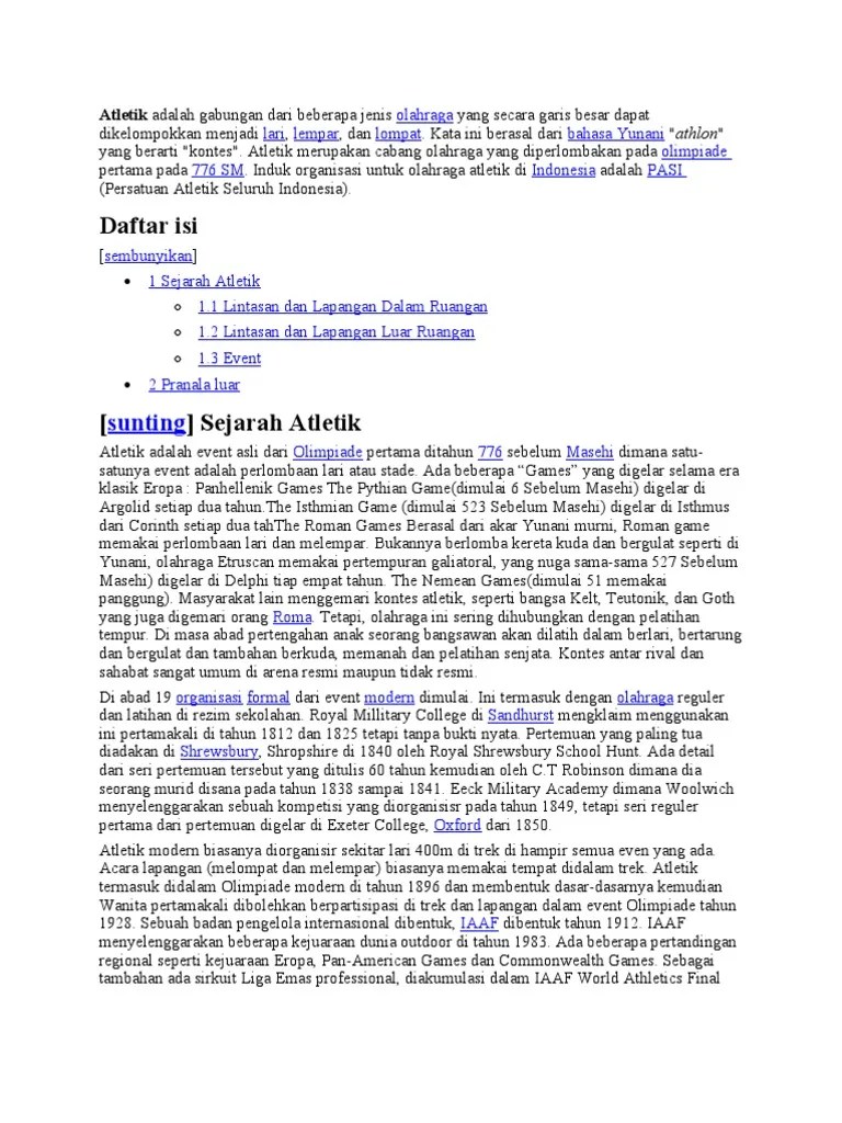 Tercepat Atletik Merupakan Cabang Olahraga Yang Berasal Dari