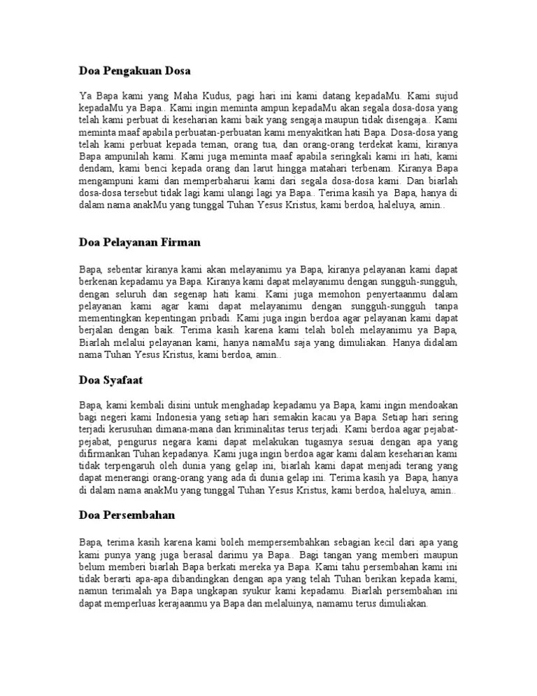 Contoh Doa Ulang Tahun Kristen - Contoh Resource