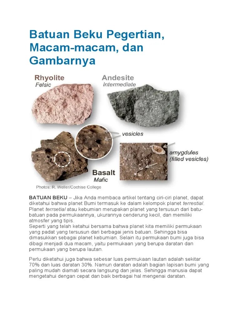 Contoh Batuan Beku Dan Pegertiannya | PDF