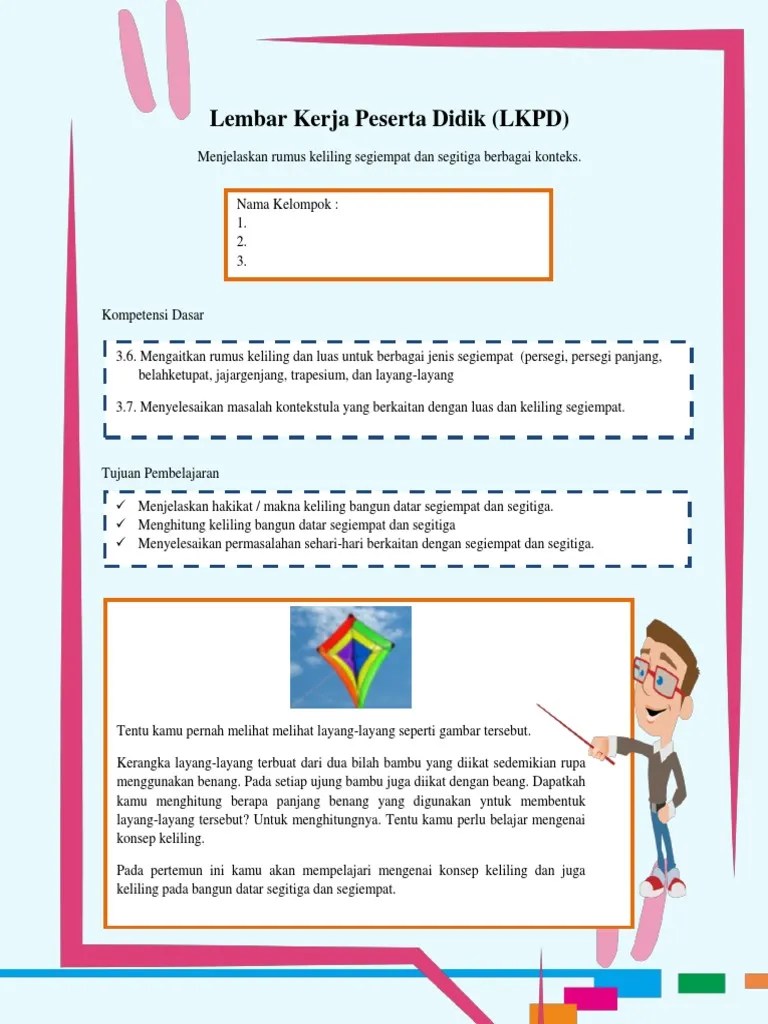 LKPD 1 KELILING BANGUN DATAR SEGIEMPAT Rev | PDF