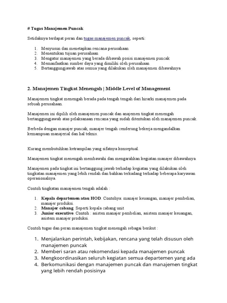 Tugas Manajemen Puncak | PDF