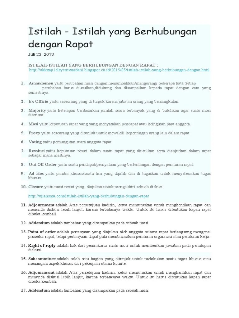 Istilah Rapat | PDF