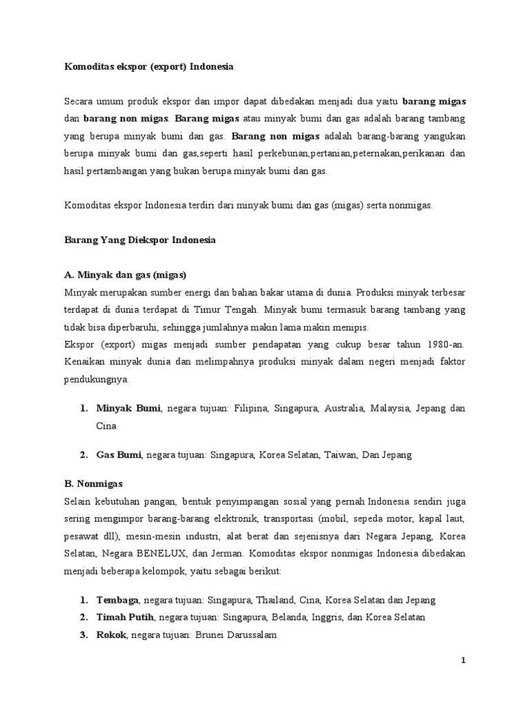 Barang Eksport Dan Import | PDF