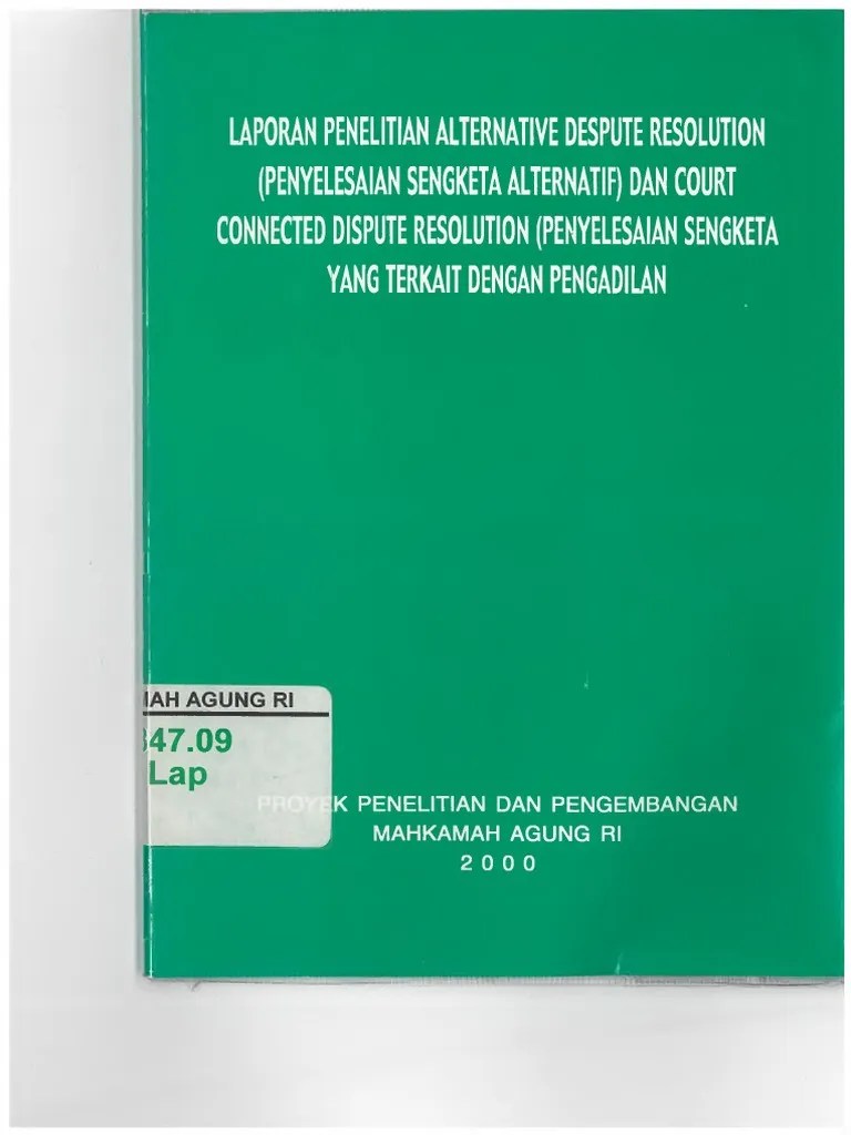 ADR Oleh Mahkamah Agung | PDF