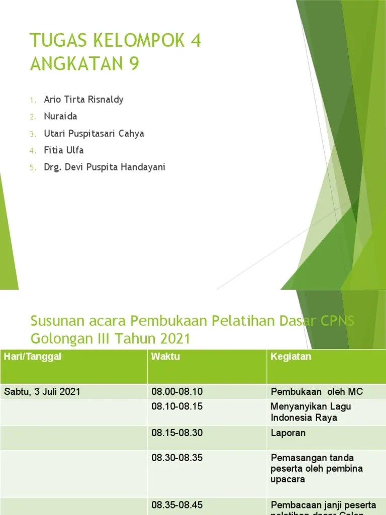 Susunan Acara Pembukaan Latsar Cpns | PDF