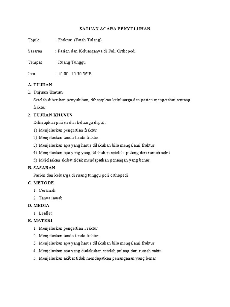 Sap Satuan Acara Penyuluhan Muskuloskeletal 1 | PDF