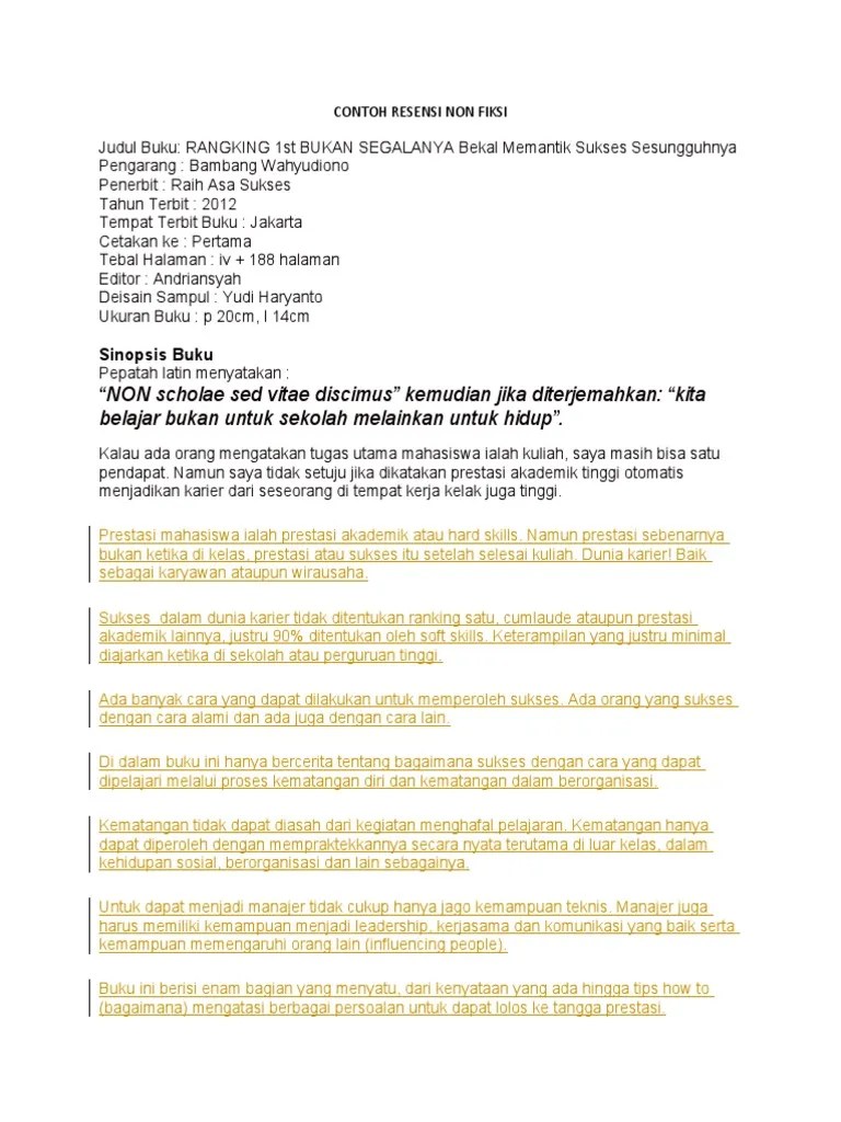 Contoh Resensi Non Fiksi | PDF