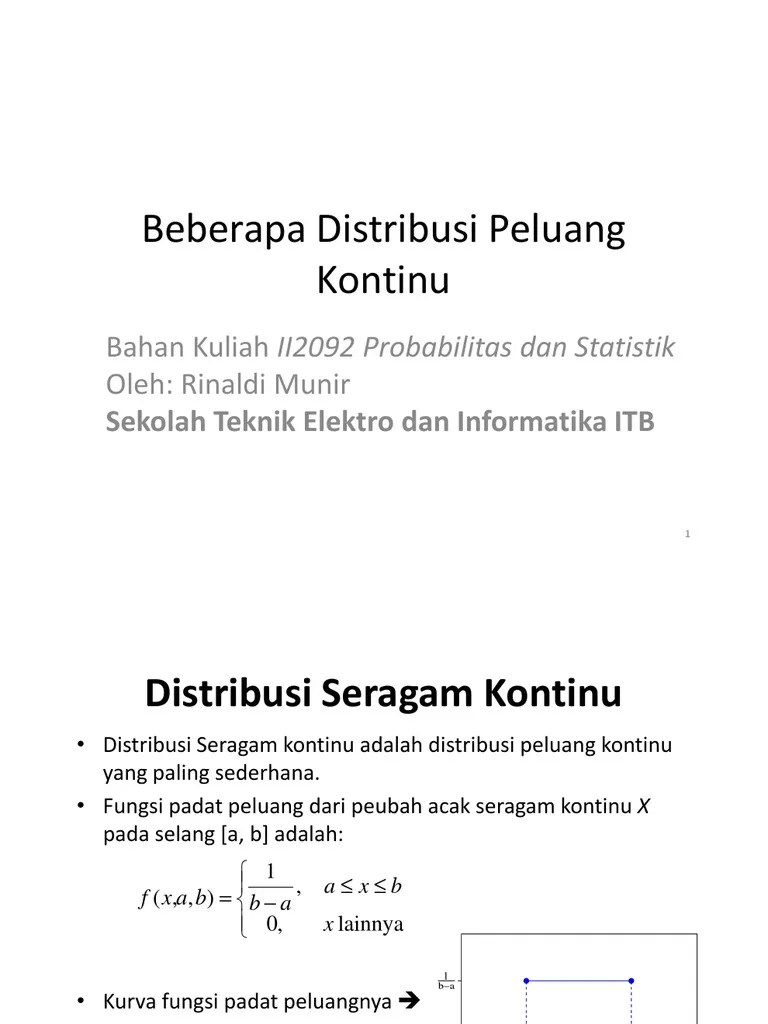 Beberapa Distribusi Peluang Kontinu | PDF