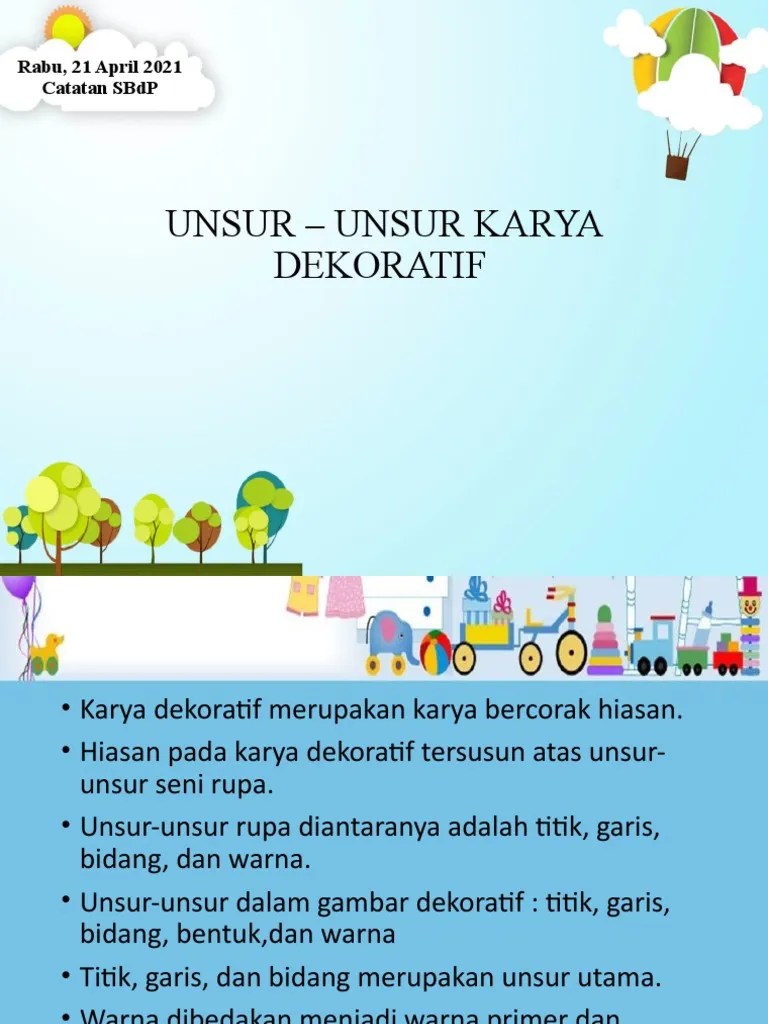 Unsur Unsur Seni Rupa Dalam Karya Dekoratif