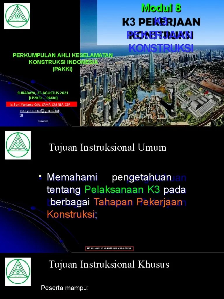 Ppt. Materi k3 Konstruksi Sio 2021 - Sony | PDF