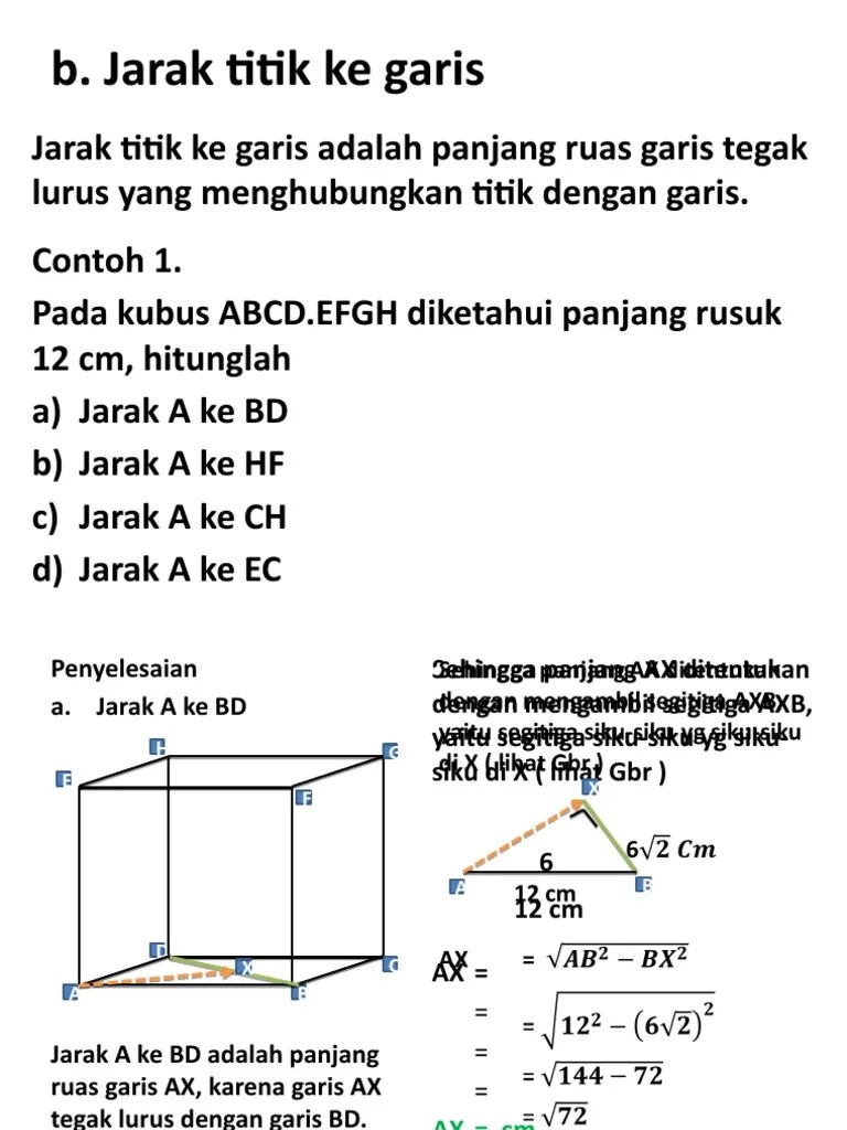 B. Jarak Titik Ke Garis 1 | PDF