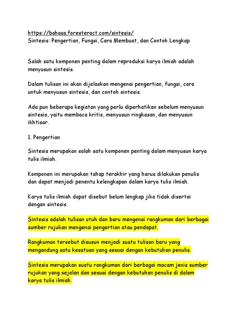 APA ITU ANALISIS DAN SINTESIS | PDF