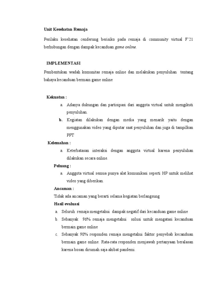 Unit Kesehatan Remaja | PDF