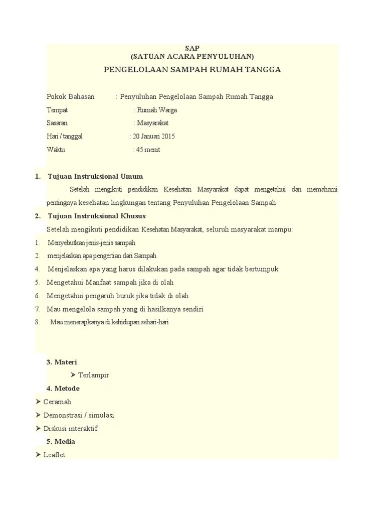 SAP Pengelolaan Sampah | PDF