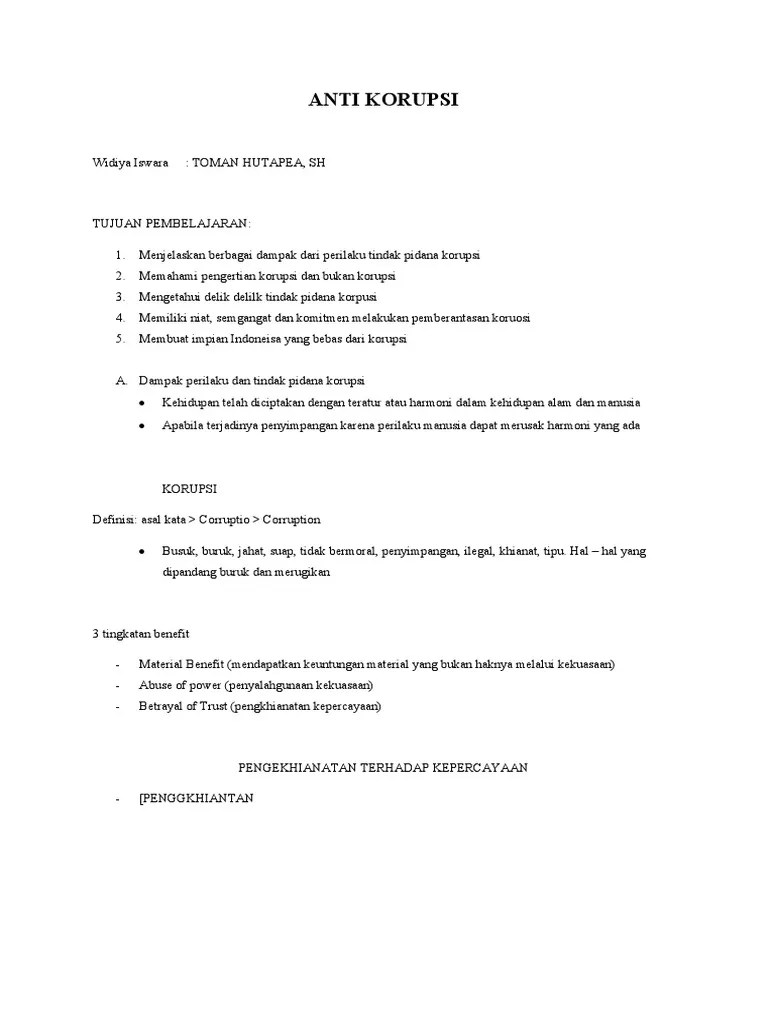 Anti Korupsi | PDF
