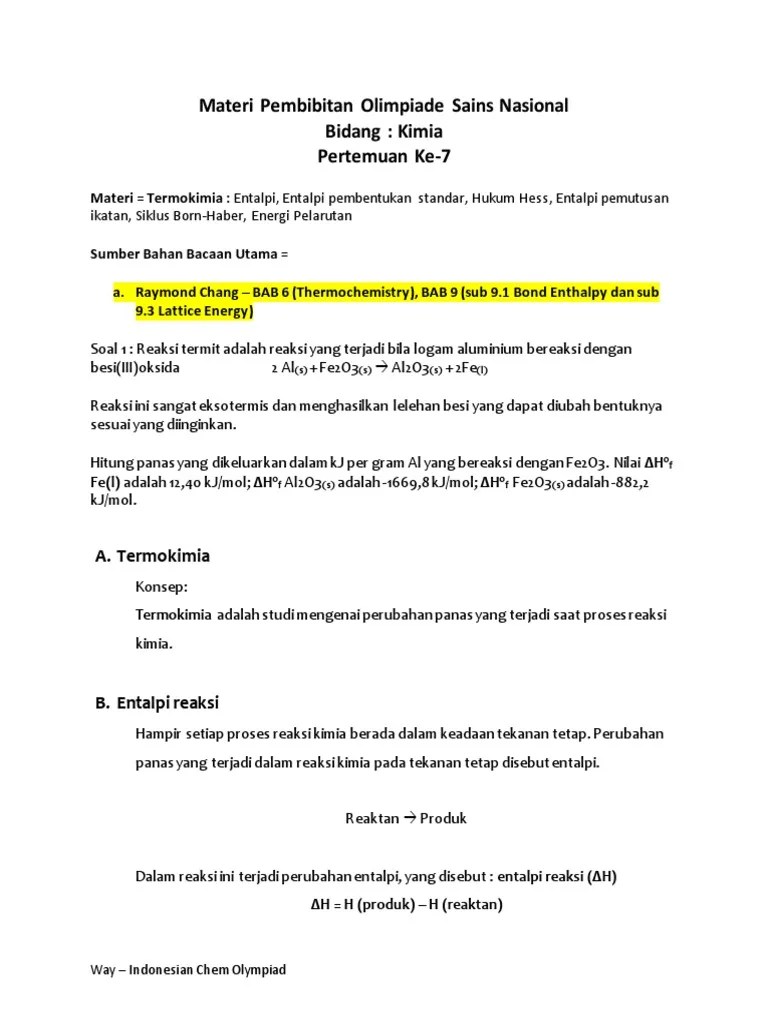Pertemuan 7 - Termokimia | PDF