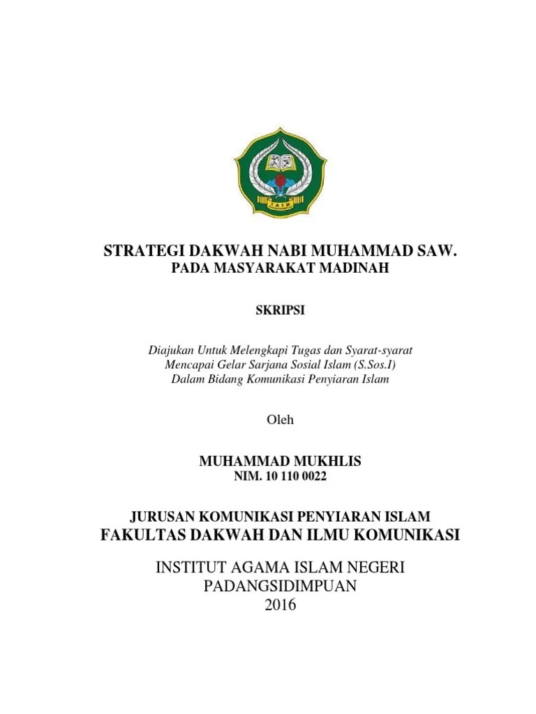 Strategi Dakwah Nabi Muhammad Saw.: Pada Masyarakat Madinah | PDF