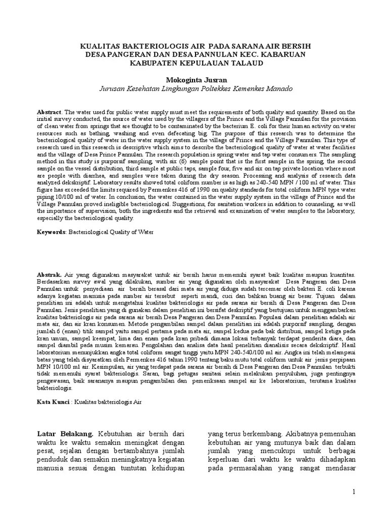 583-Article Text-1036-1-10-20190104 | PDF | Water | Water Quality