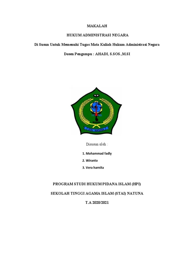 HUKUM ADMINISTRASI NEGARA | PDF