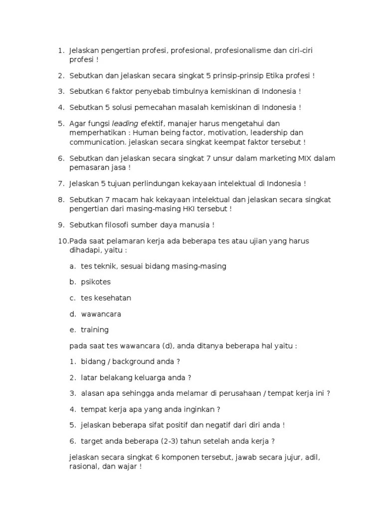 Soal Etika Dan Jawaban | PDF