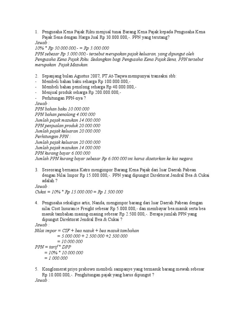 Sumbangan Soal PPN&amp;PPN BM | PDF