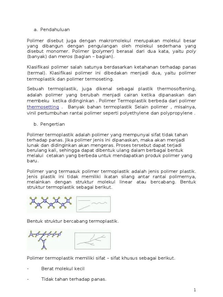 Termoplastik Makalah | PDF