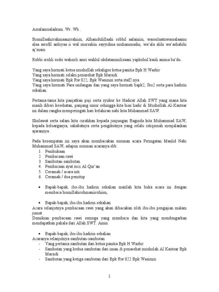 Teks Mc Bahasa Sunda Maulid Nabi - Berbagai Teks Penting