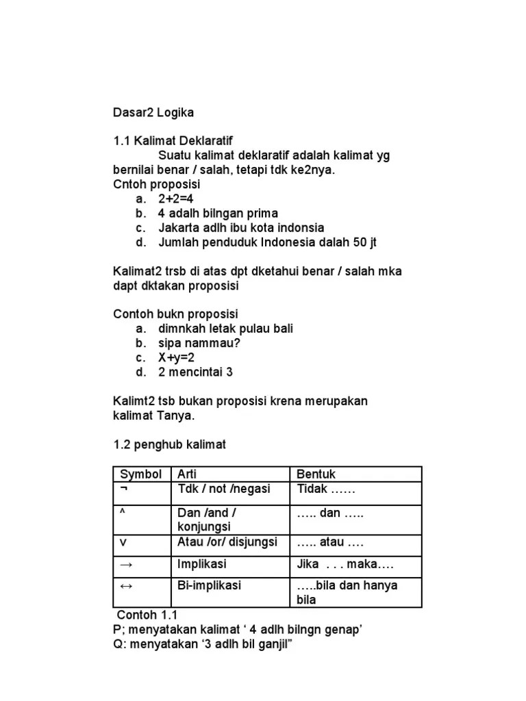 Dasar2 Logika | PDF