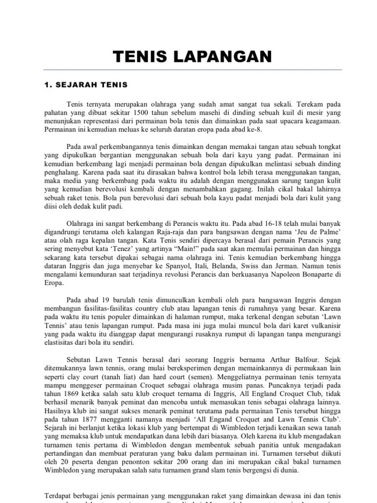 Tenis Lapangan | PDF