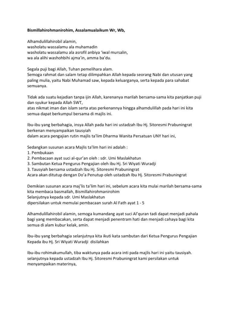 Pembawa Acara Pengajian – Rasanya