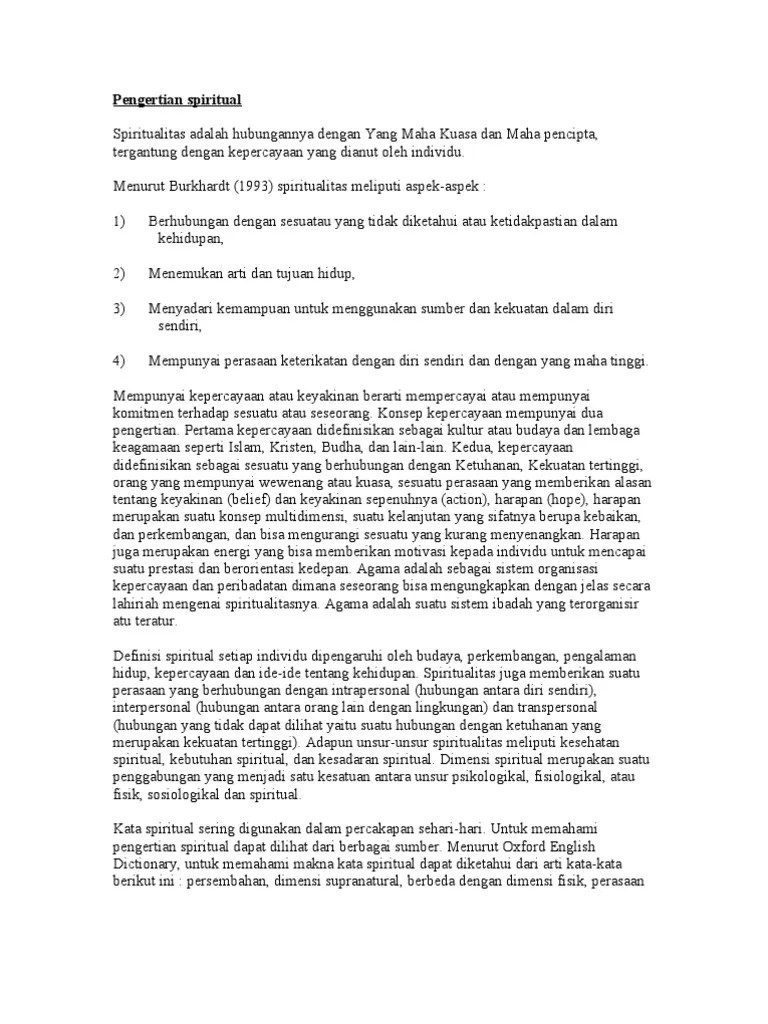Pengertian Spiritual | PDF