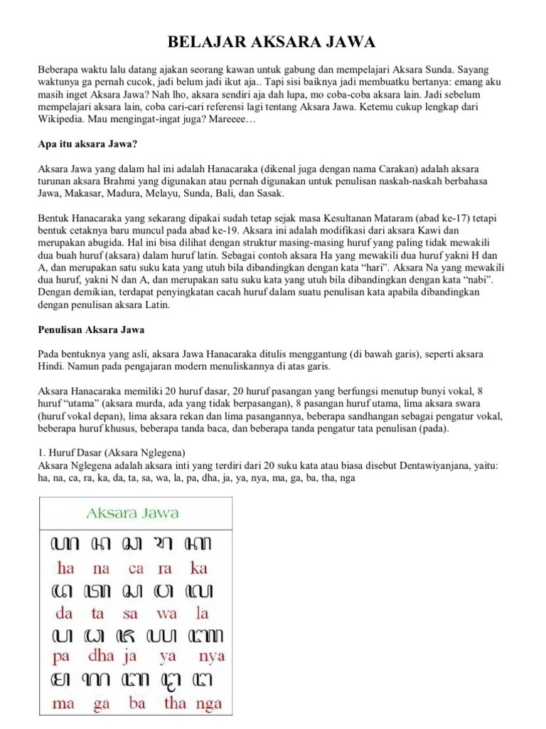 Belajar Aksara Jawa | PDF
