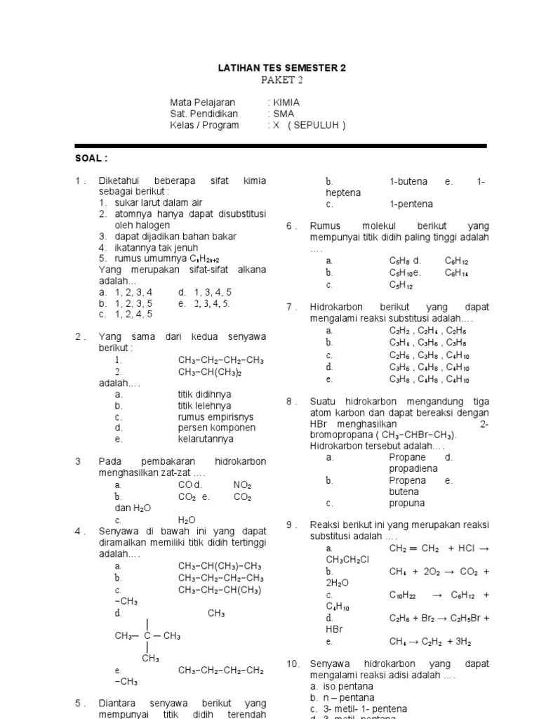 Latihan Soal Smesteran - B | PDF