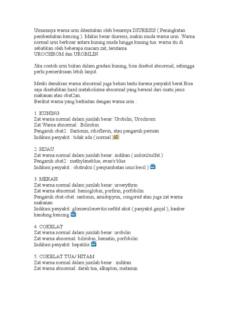 Arti Warna Air Urine | PDF