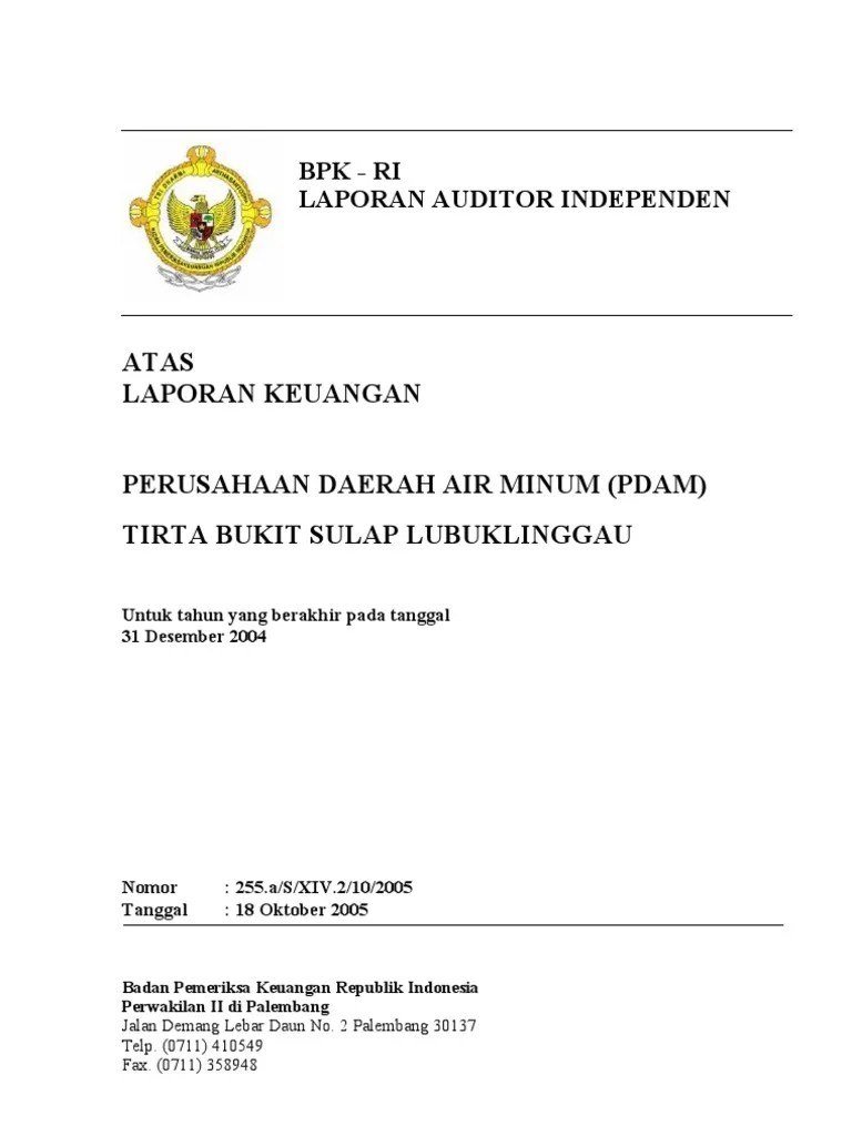 Laporan Keuangan PDAM | PDF