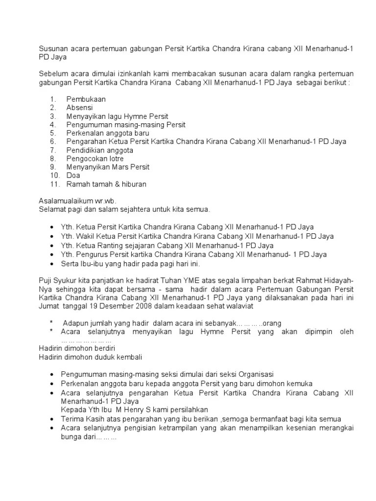 Kumpulan Contoh Pembawa Acara Arisan Rt - Kumpulan Contoh Teks MC