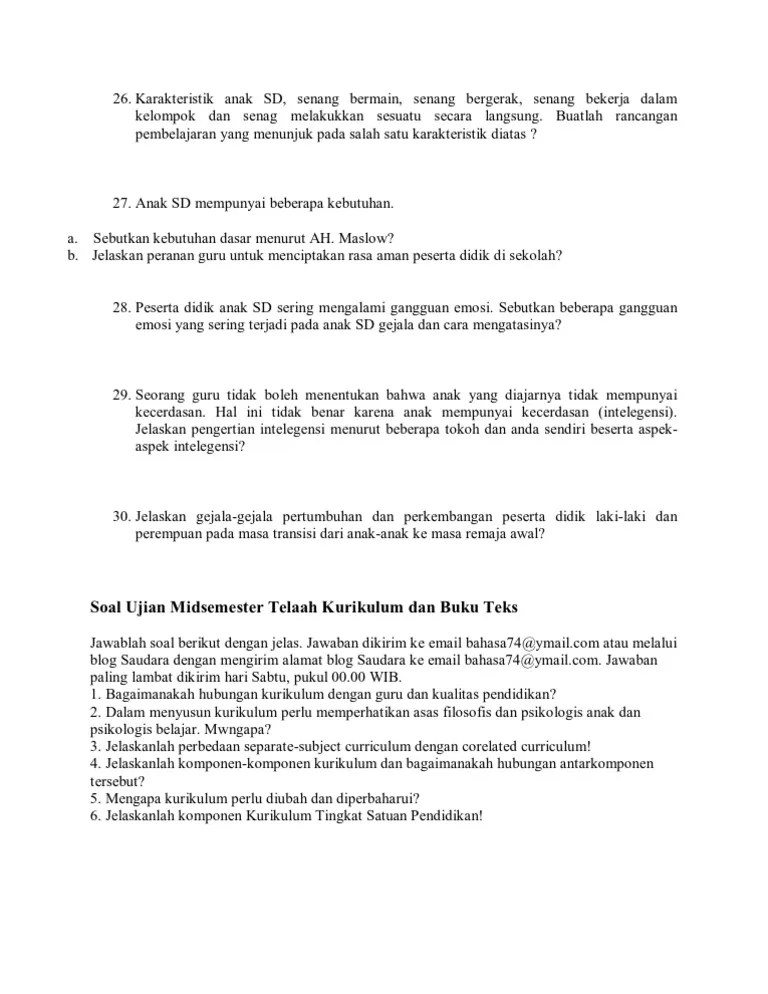 Pertanyaan Tentang Pertumbuhan Dan Perkembangan Peserta Didik - Terkait  Pendidikan