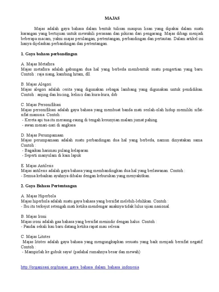 Jelaskan Pengertian Majas Metafora Dan Perumpamaan Dengan Disertai Contoh  Kalimatnya