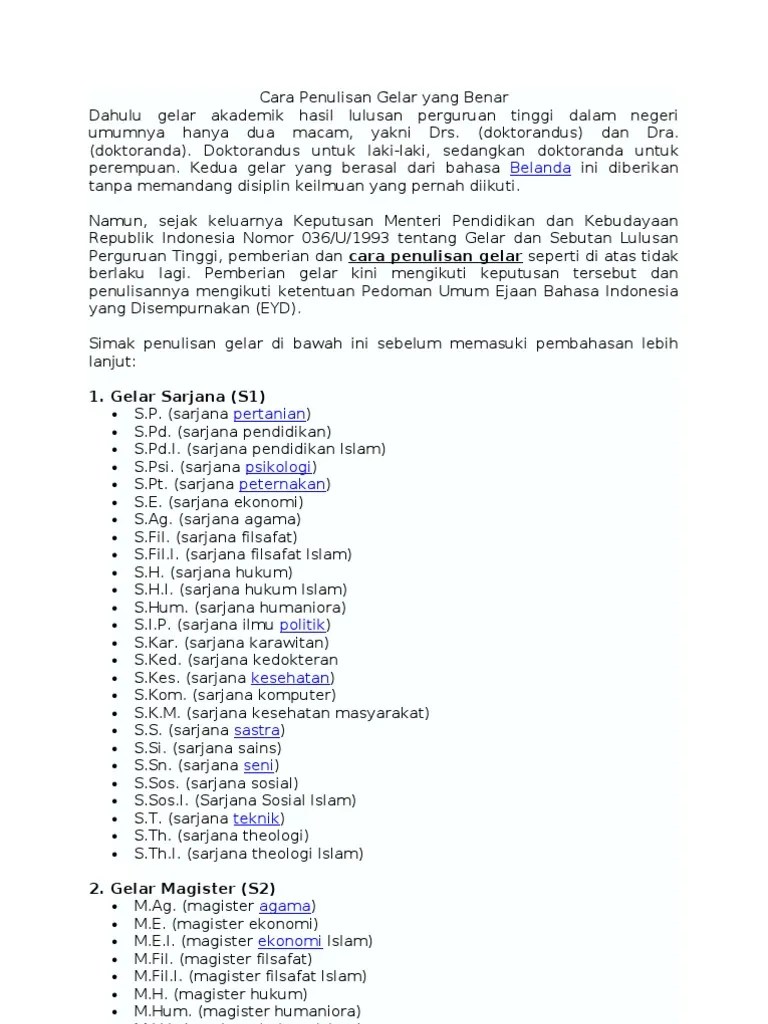 Contoh Nama Gelar S2 - Mosaicone