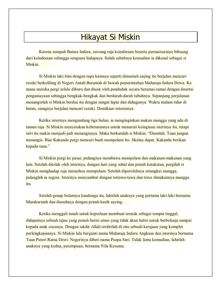 Hikayat Si Miskin | PDF